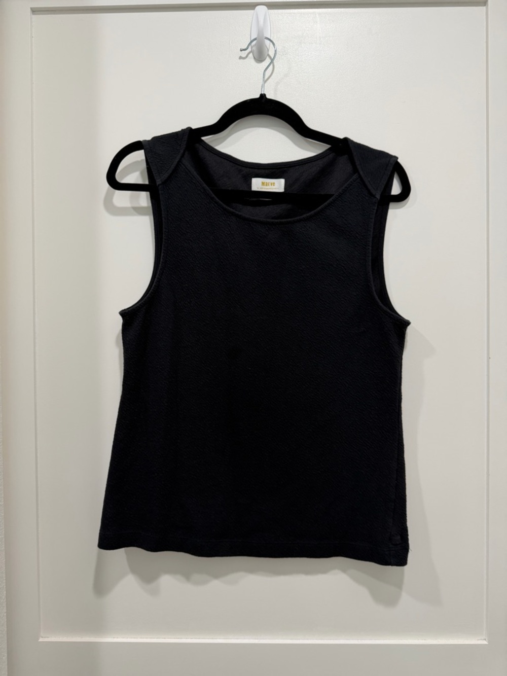 Anthropologie Maeve Textured Tank Top M Black